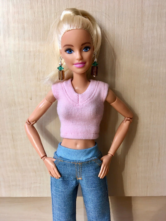 Basic V-Neck Crop T-shirt for Dolls 1/6-scale - many colors - Bouutique.com