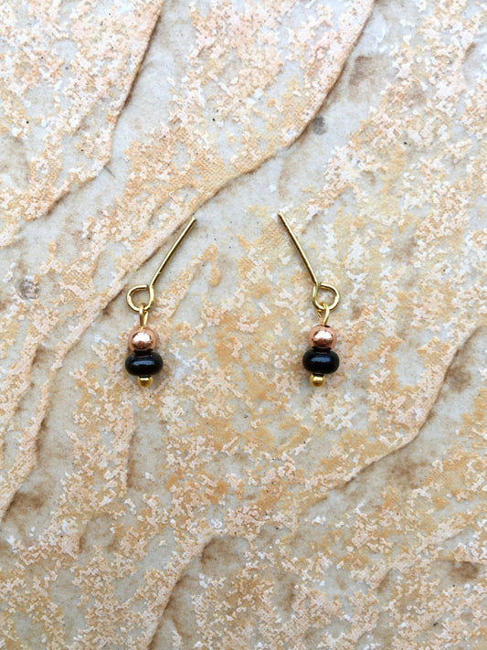 Black Rose Gold Earrings for Dolls 1/6-scale - Bouutique.com