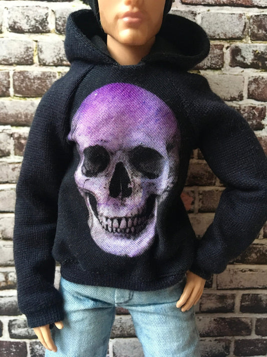 BQ-INFINITE – Skull Print Hoodie for 12" 1/6 Scale Ken Dolls - www.bouutique.com