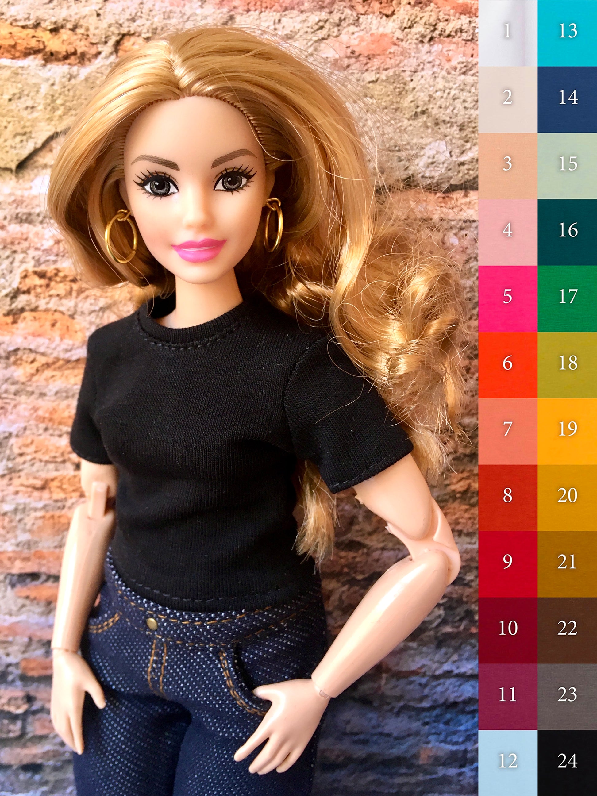 BQ-STAPLE – Basic T-Shirt for 11" 1/6 Scale Curvy Fashion Dolls