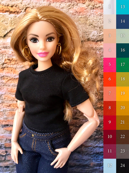 BQ-STAPLE – Basic T-Shirt for 11" 1/6 Scale Curvy Fashion Dolls