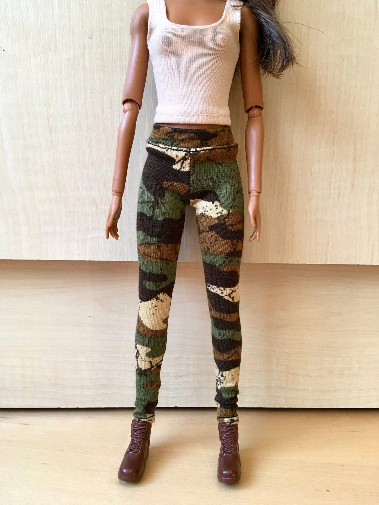 Camouflage Print Long Leggings for Dolls 1/6-scale - Bouutique.com