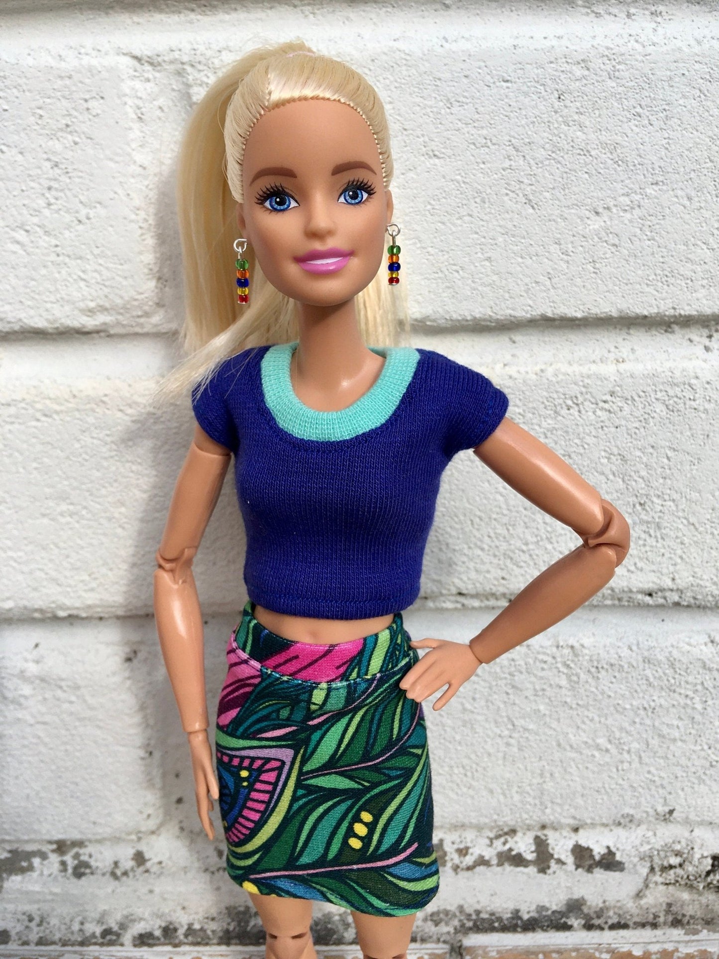 Foliage Colorful Print Skirt for Dolls 1/6-scale, 11.5 Inch - Bouutique.com