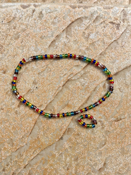 Colorful Seed Beads Set (necklace + bracelet) for Dolls 1/6-scale - Bouutique.com
