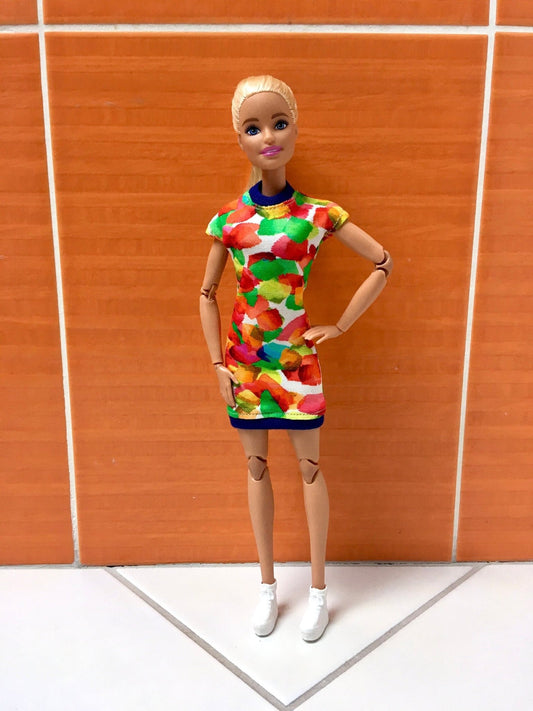 Vivid Colorful T-shirt Dress for Doll 1/6-scale, 11.5 Inch - Bouutique.com