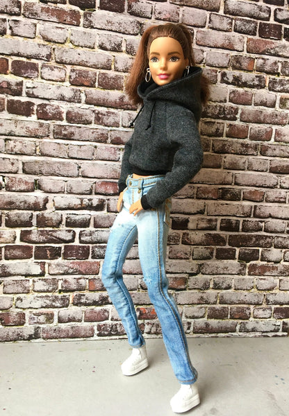 Solid Crop Hoodie for Doll 1/6-scale, 11.5 Inch, many colors - Bouutique.com