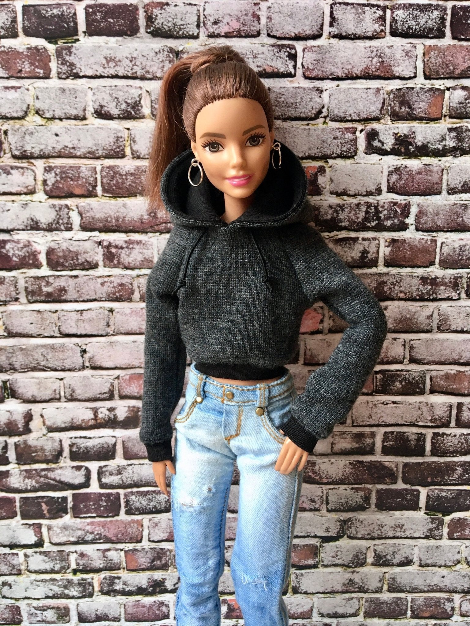 Solid Crop Hoodie for Doll 1/6-scale, 11.5 Inch, many colors - Bouutique.com
