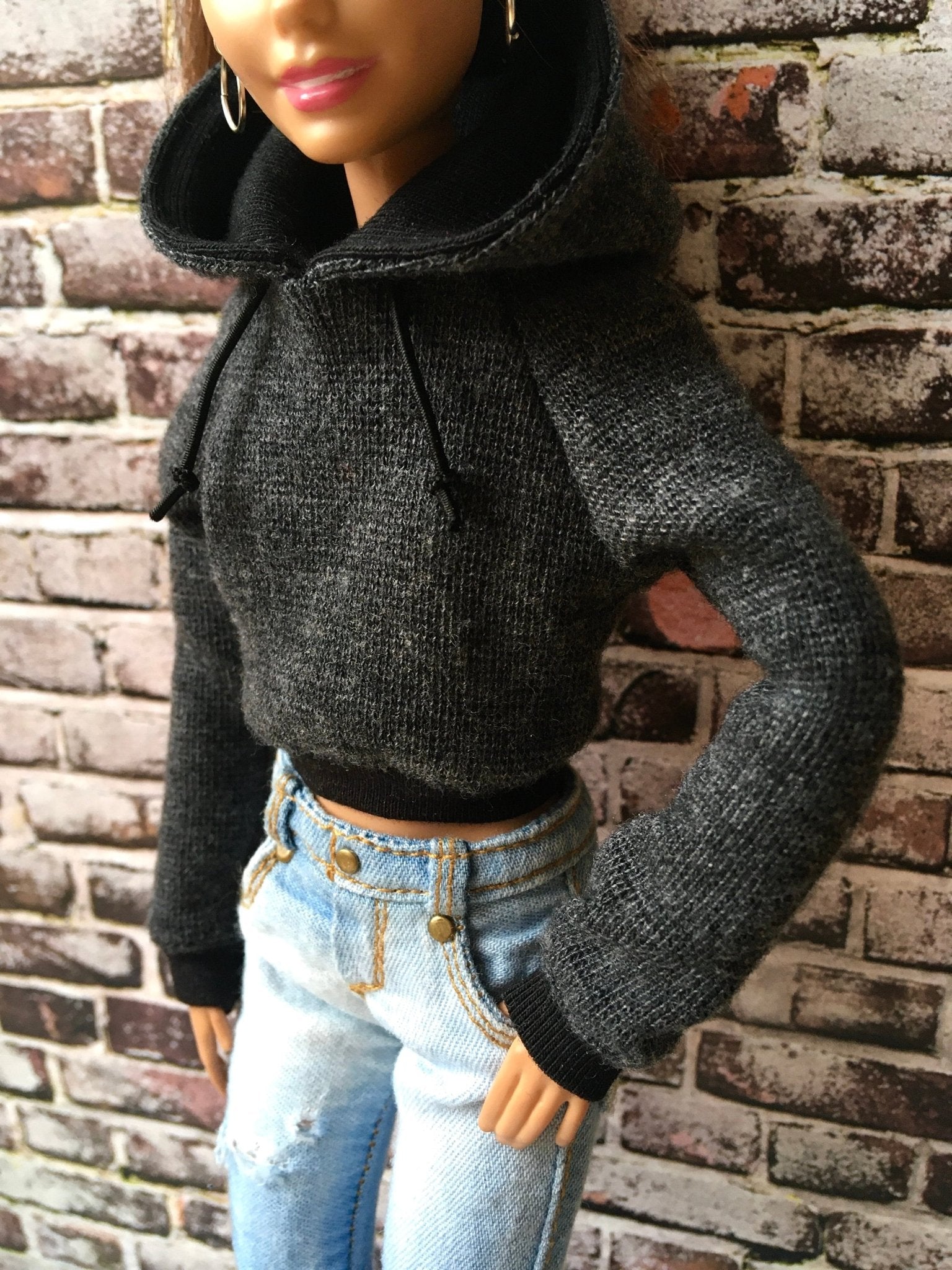 Solid Crop Hoodie for Doll 1/6-scale, 11.5 Inch, many colors - Bouutique.com