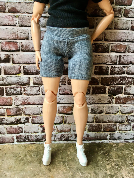 Cycling Denim Shorts for Curvy Doll 1/6-scale - Bouutique.com