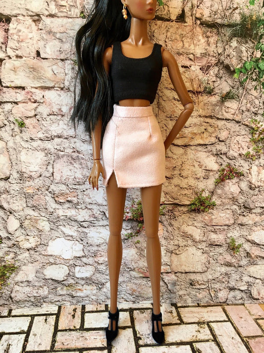 Faux Suede Skirt for Nuface Doll |Integrity Toys Doll Clothes | 12 inch Doll Clothes - Bouutique.com