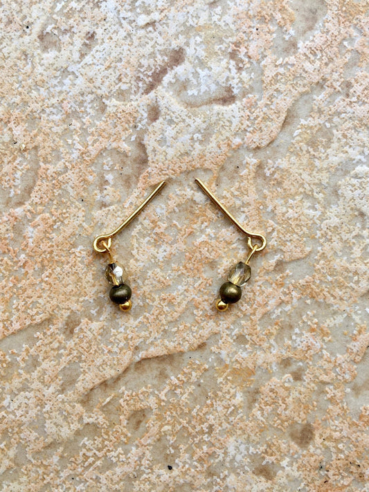 Gold Anti Bronze Earrings for Dolls 1/6-scale - Bouutique.com