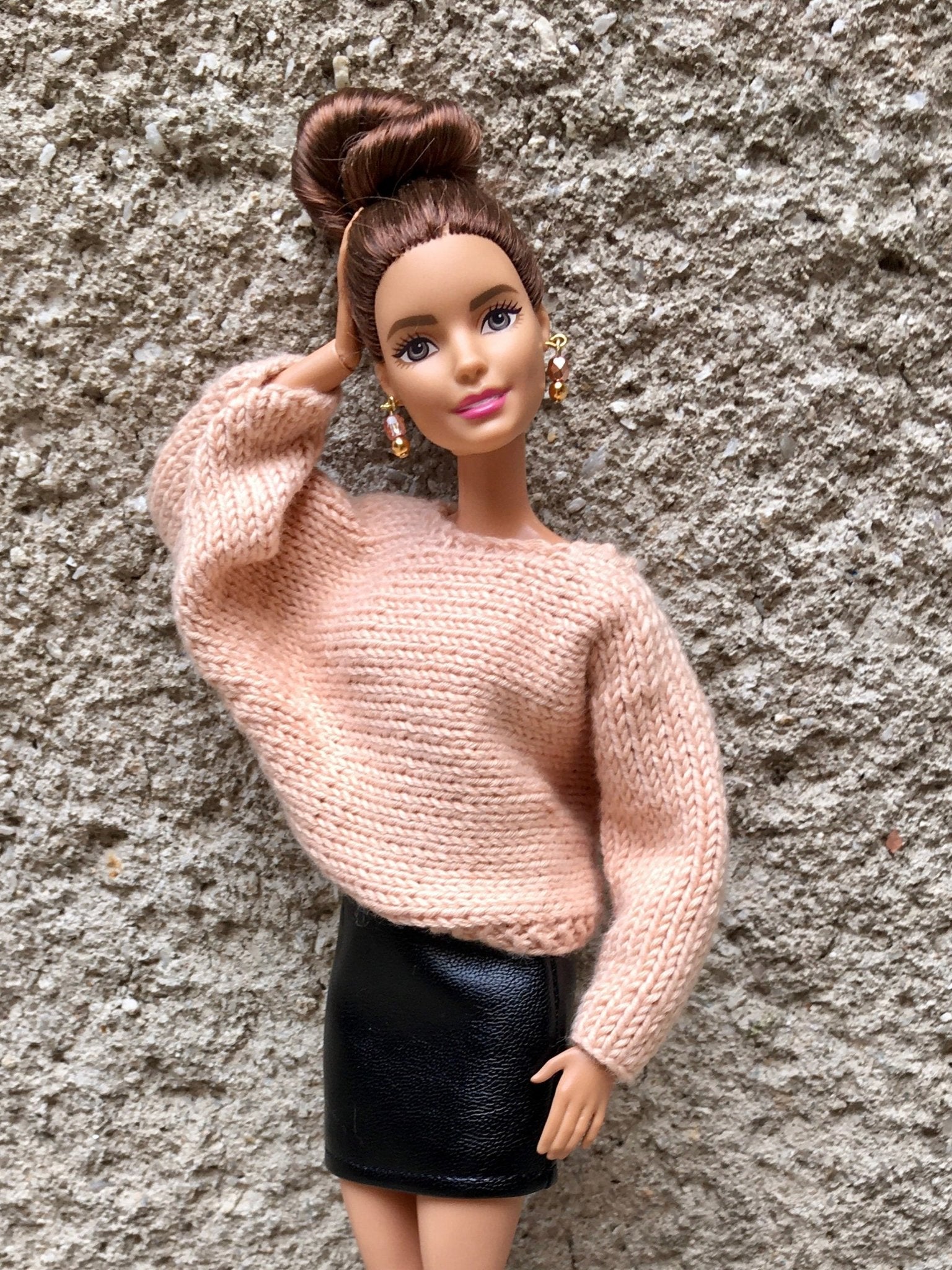 Knit Bat Sleeve Sweater for Doll 1/6-scale | Knitted Doll Clothes - in 3 colors - Bouutique.com