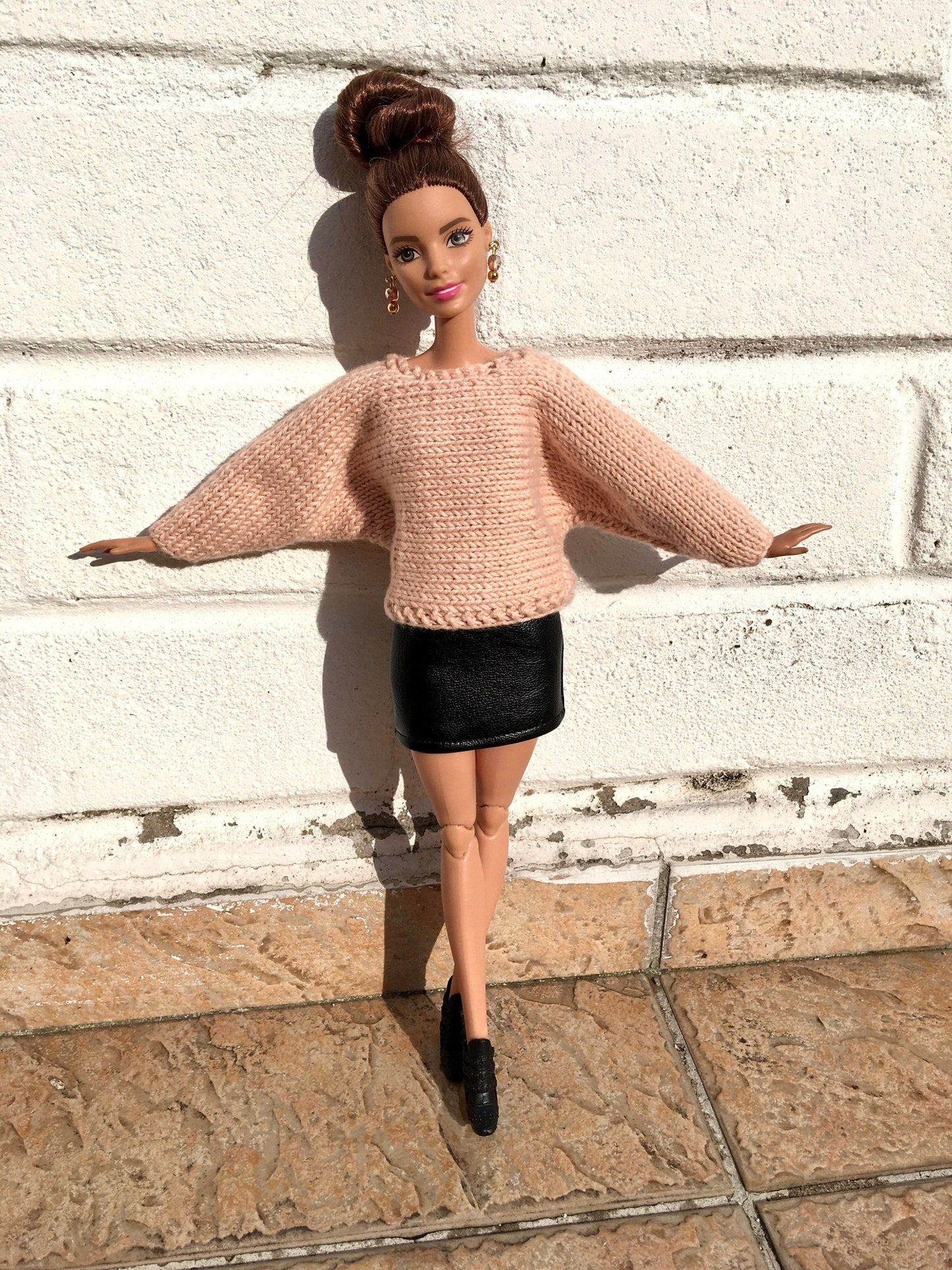 Knit Bat Sleeve Sweater for Doll 1/6-scale | Knitted Doll Clothes - in 3 colors - Bouutique.com