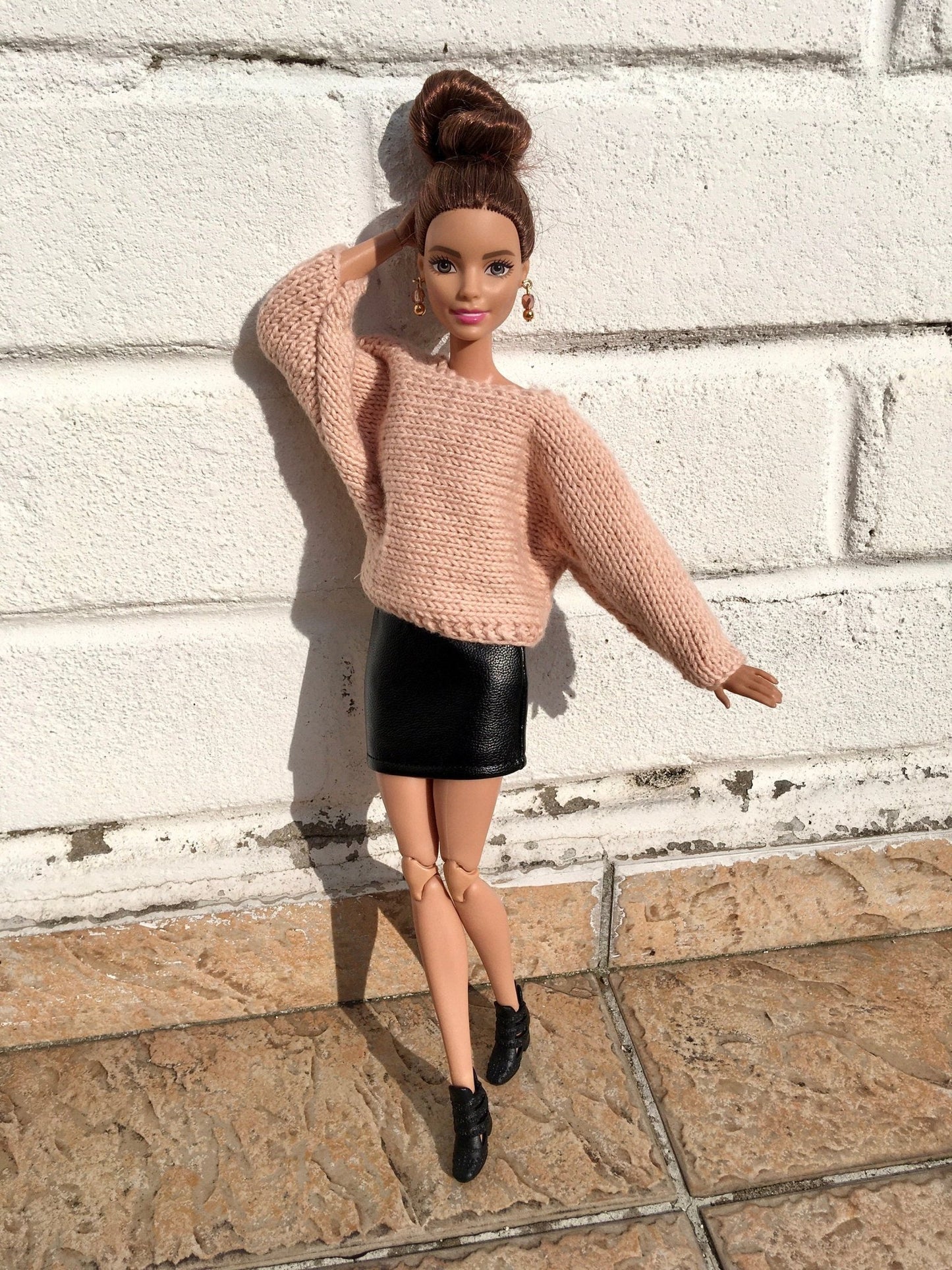 Knit Bat Sleeve Sweater for Doll 1/6-scale | Knitted Doll Clothes - in 3 colors - Bouutique.com