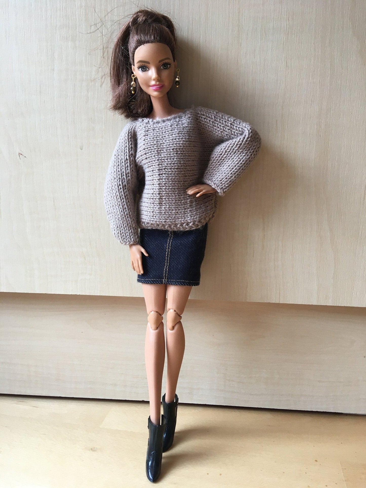 Knit Bat Sleeve Sweater for Doll 1/6-scale | Knitted Doll Clothes - in 3 colors - Bouutique.com