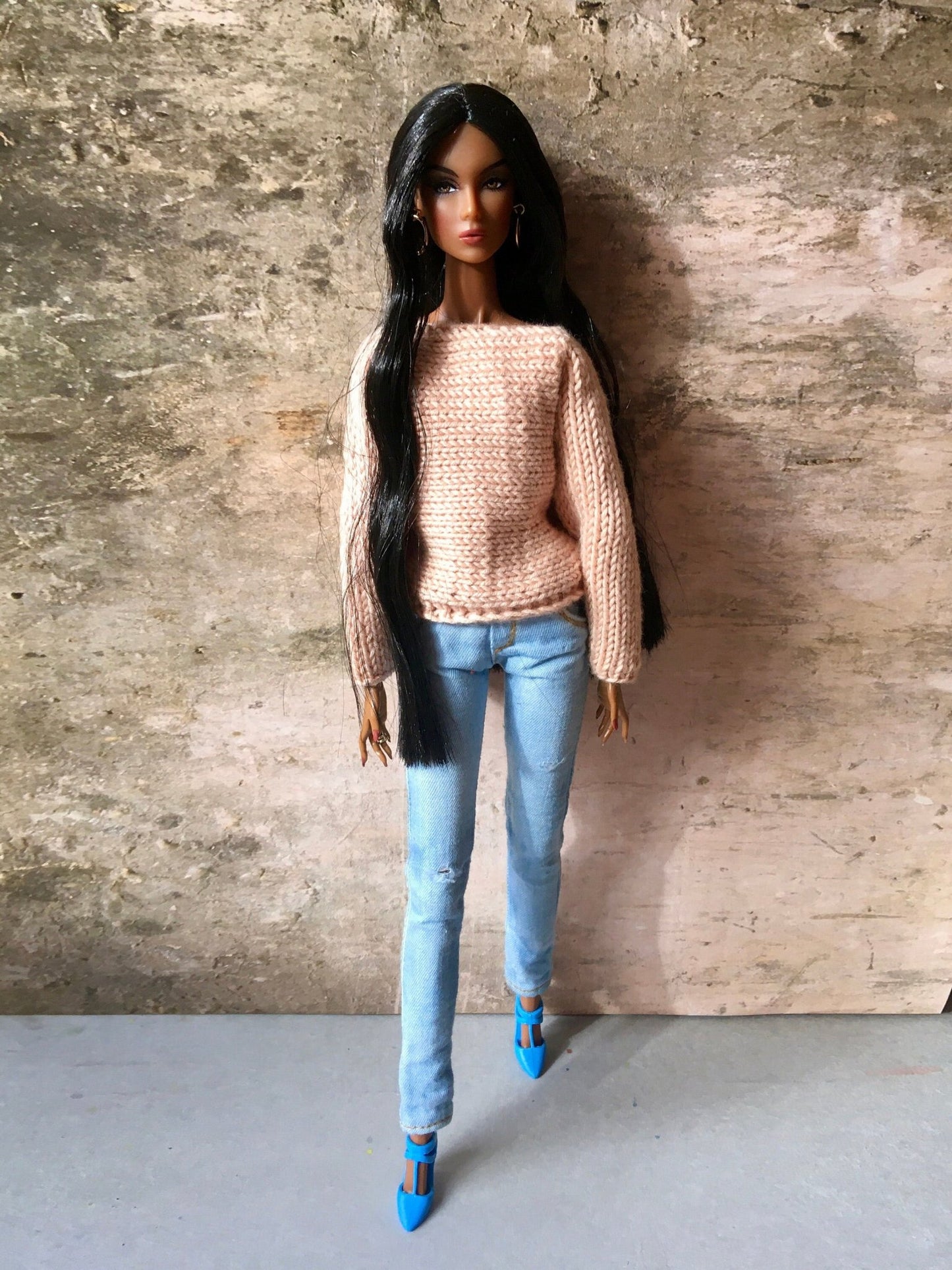 Knit Bat Sleeve Sweater for Nuface Doll | 12 inch Doll Clothes - in 3 colors - Bouutique.com