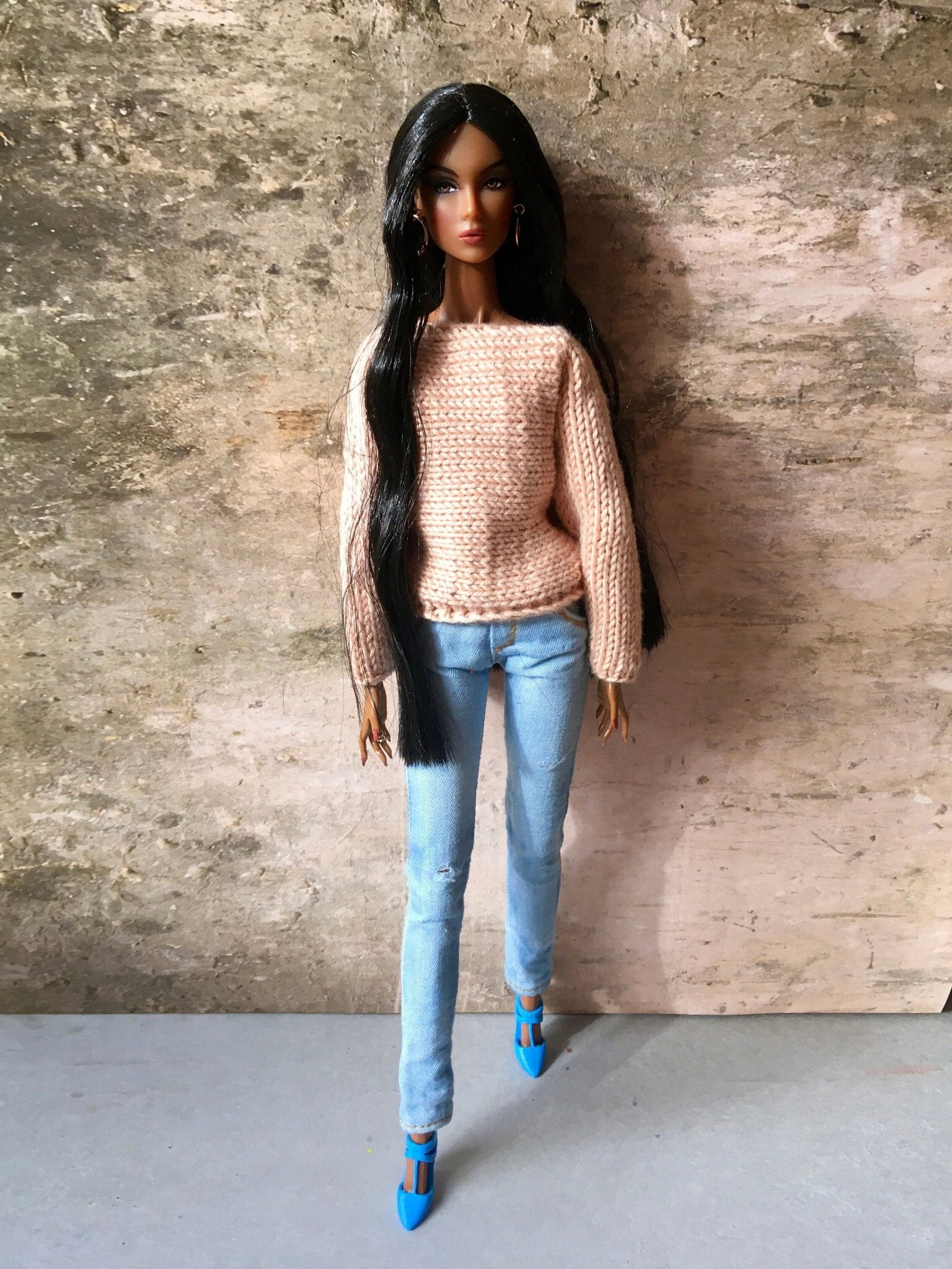 Breeze Knit Bat Sleeve Sweater for NuFace Integrity Toys Doll 12.5", 3 colors - Bouutique.com