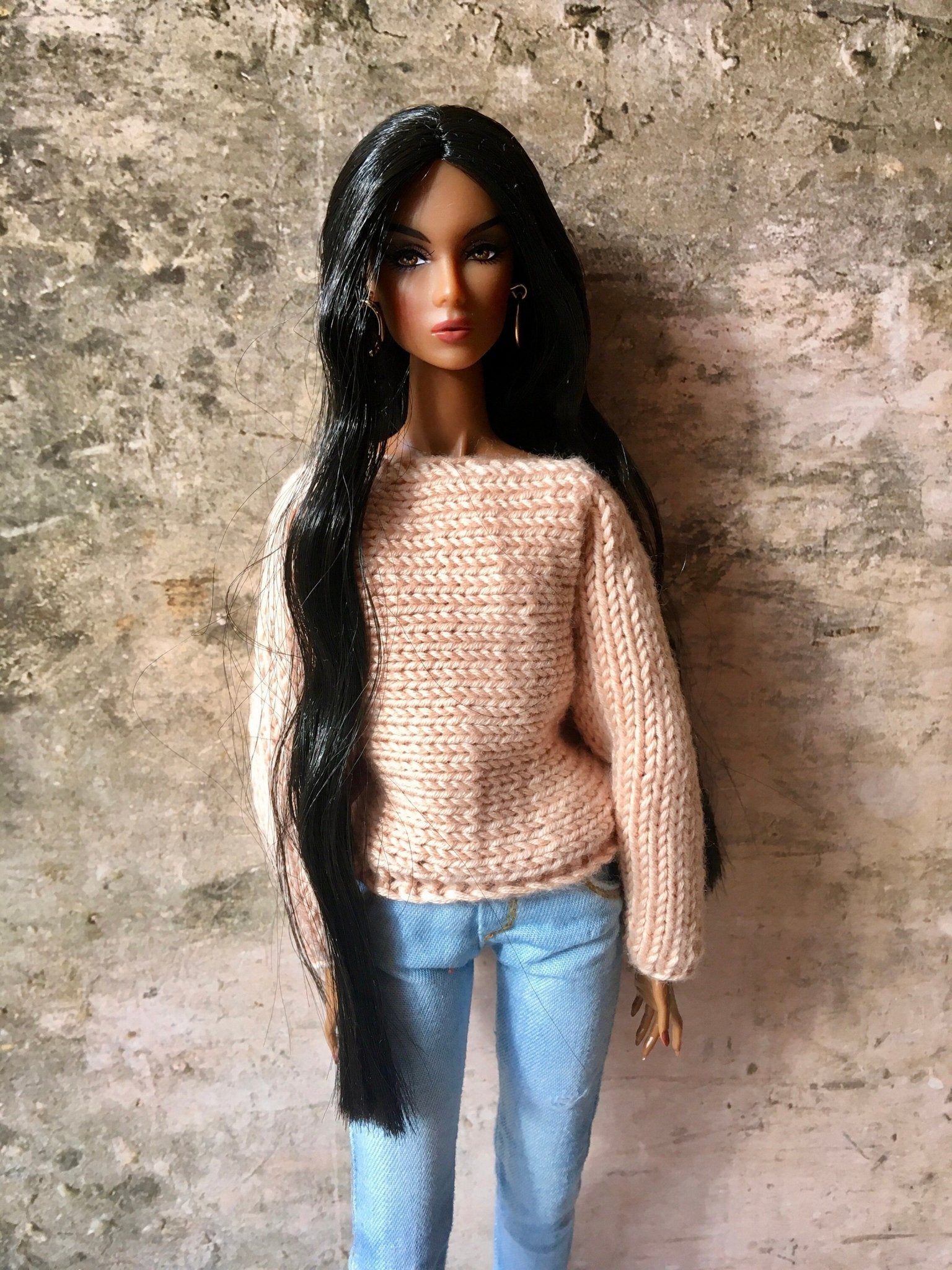Knit Bat Sleeve Sweater for Nuface Doll | 12 inch Doll Clothes - in 3 colors - Bouutique.com