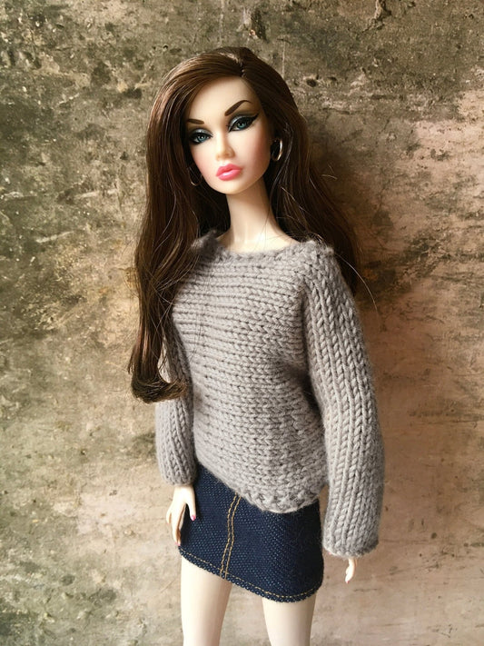 Knit Bat Sleeve Sweater for Poppy Parker | 12 inch Doll Clothes - in 3 colors - Bouutique.com
