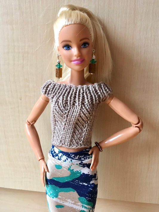 Chevron Knit Boat Neck Top for Doll 1/6-scale, 11.5 Inch, many colors - Bouutique.com