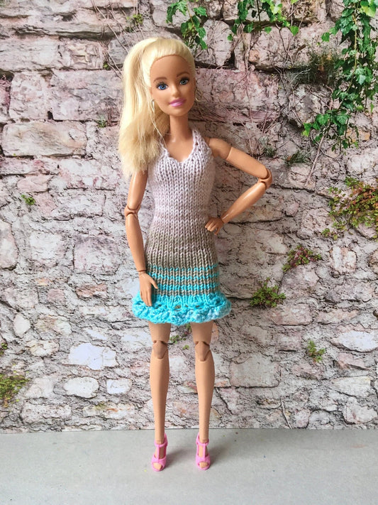 Fiber Knit Halter Dress for Doll 1/6-scale, 11.5. Inch, 2 colors - Bouutique.com