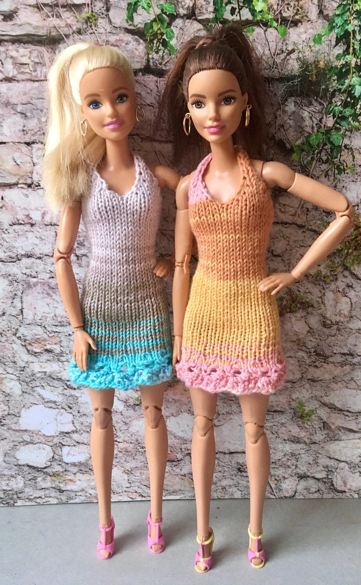 Fiber Knit Halter Dress for Doll 1/6-scale, 11.5. Inch, 2 colors - Bouutique.com
