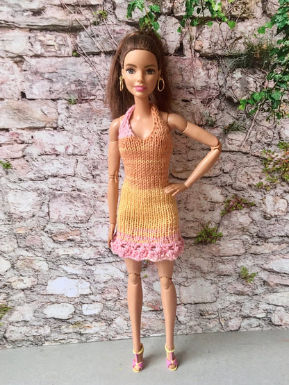 Fiber Knit Halter Dress for Doll 1/6-scale, 11.5. Inch, 2 colors - Bouutique.com