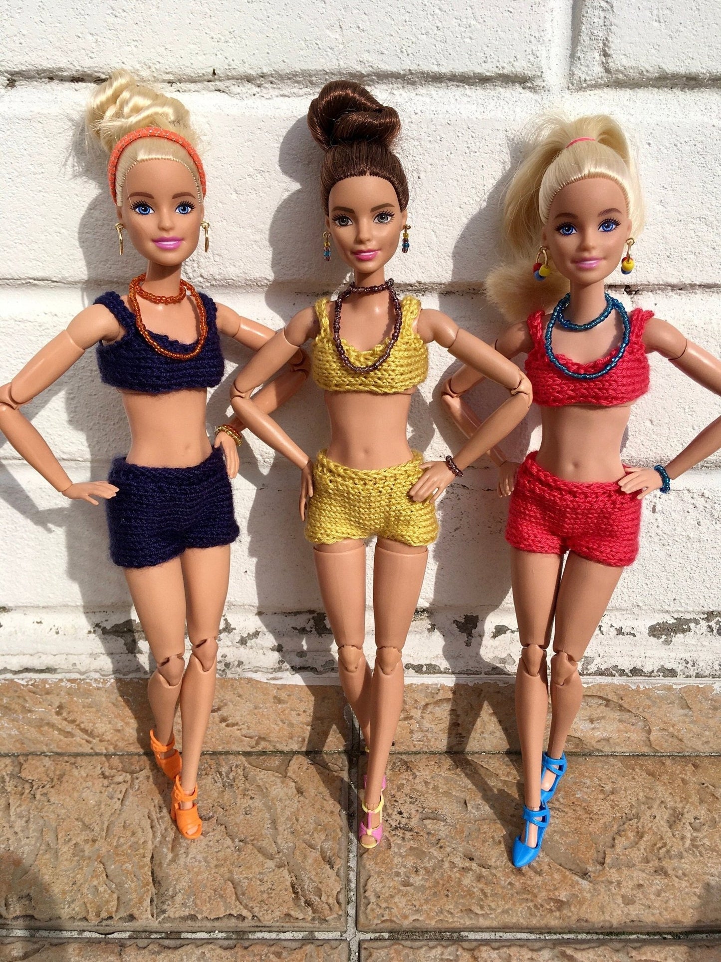 Glow Knit Vintage Style Bikini for Doll 1/6-scale, 11.5 Inch, 3 colors - Bouutique.com