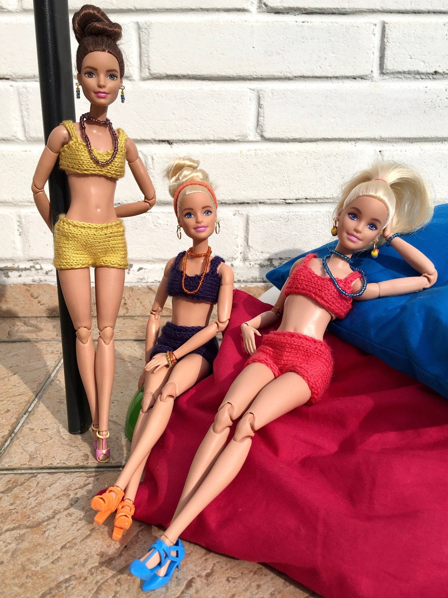 Glow Knit Vintage Style Bikini for Doll 1/6-scale, 11.5 Inch, 3 colors - Bouutique.com