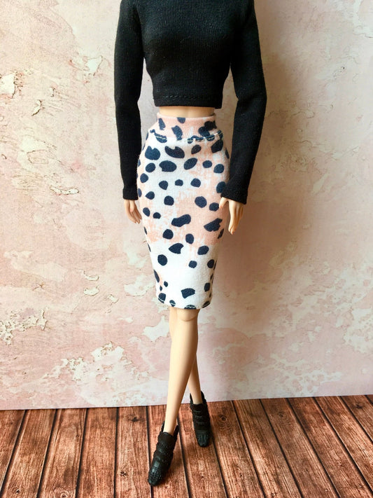 Leopard Print Tube Skirt for Poppy Parker Doll | Midi Skirt for Poppy Dolls - Bouutique.com