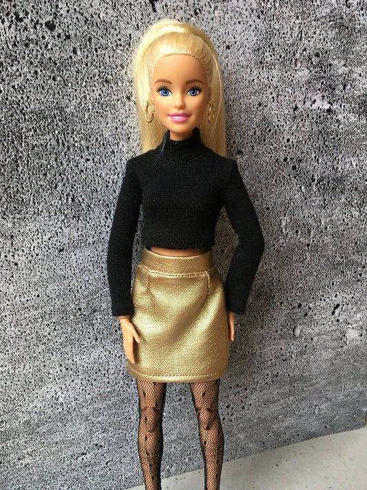 Snug Long Sleeve Turtleneck Crop Top for Doll 1/6-scale, 11.5 Inch, many colors - Bouutique.com