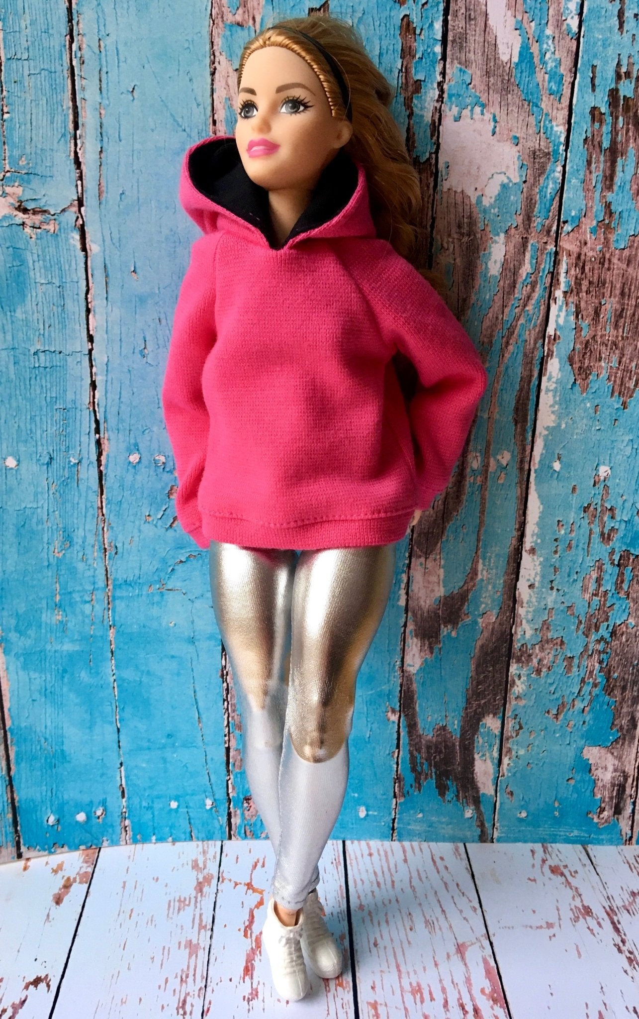 Metallic Silver Leggings for Curvy Doll 1/6-scale - Bouutique.com