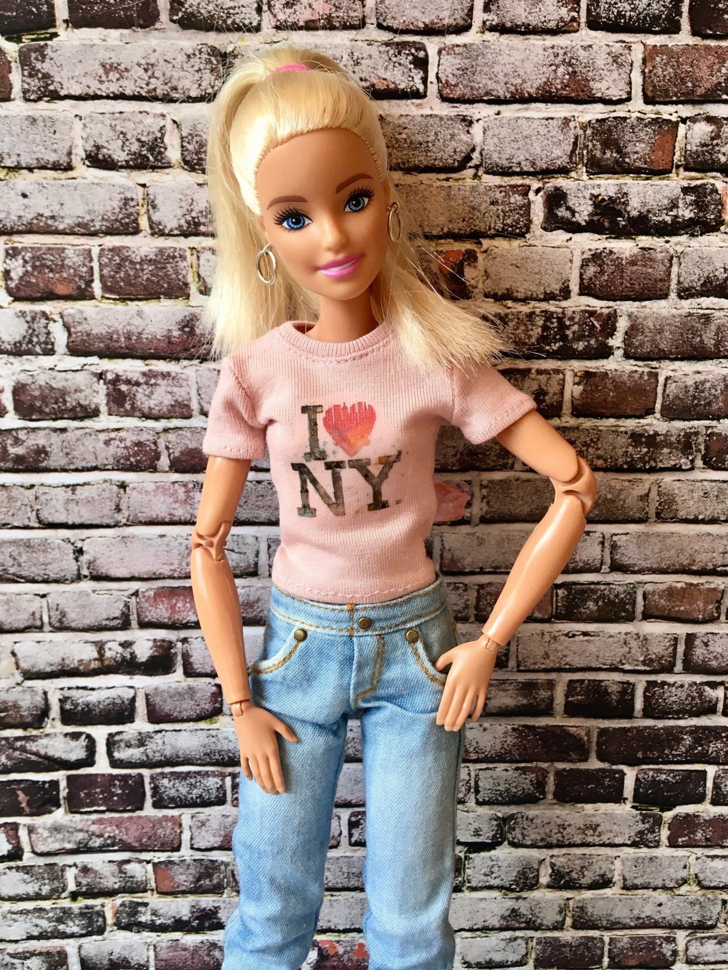 Vital Print T-shirt with "I Love NY" Design for Doll 1/6-scale, 11.5 Inch - Bouutique.com