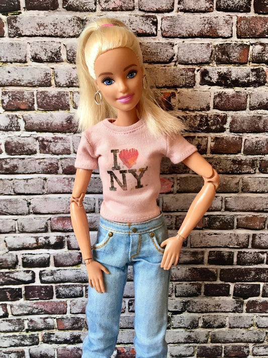 Vital Print T-shirt with "I Love NY" Design for Doll 1/6-scale, 11.5 Inch - Bouutique.com