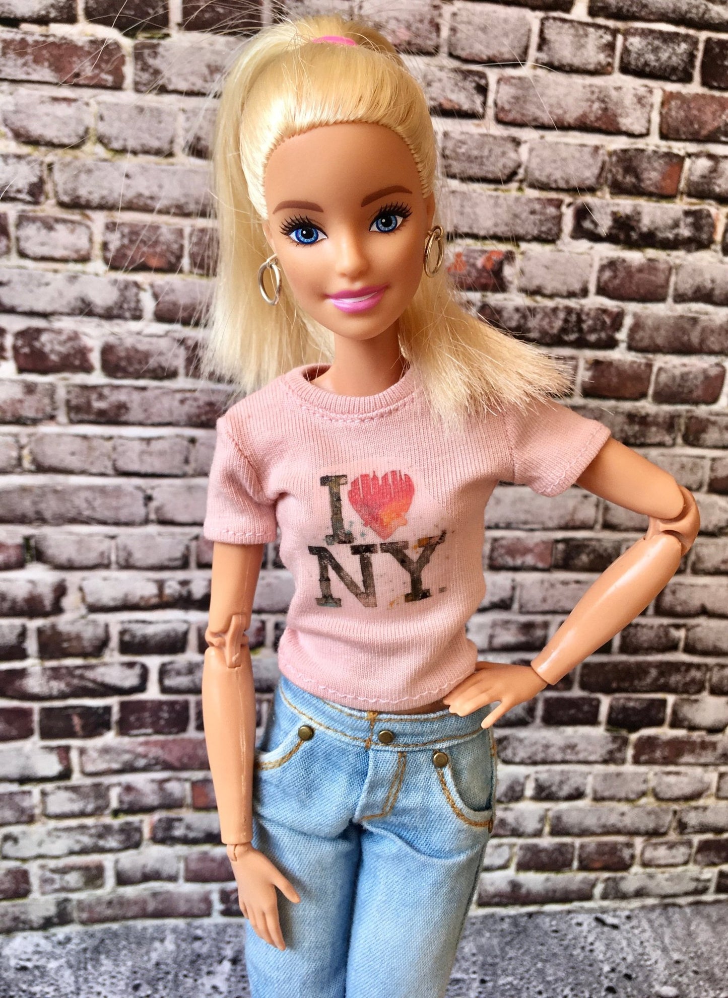 Vital Print T-shirt with "I Love NY" Design for Doll 1/6-scale, 11.5 Inch - Bouutique.com