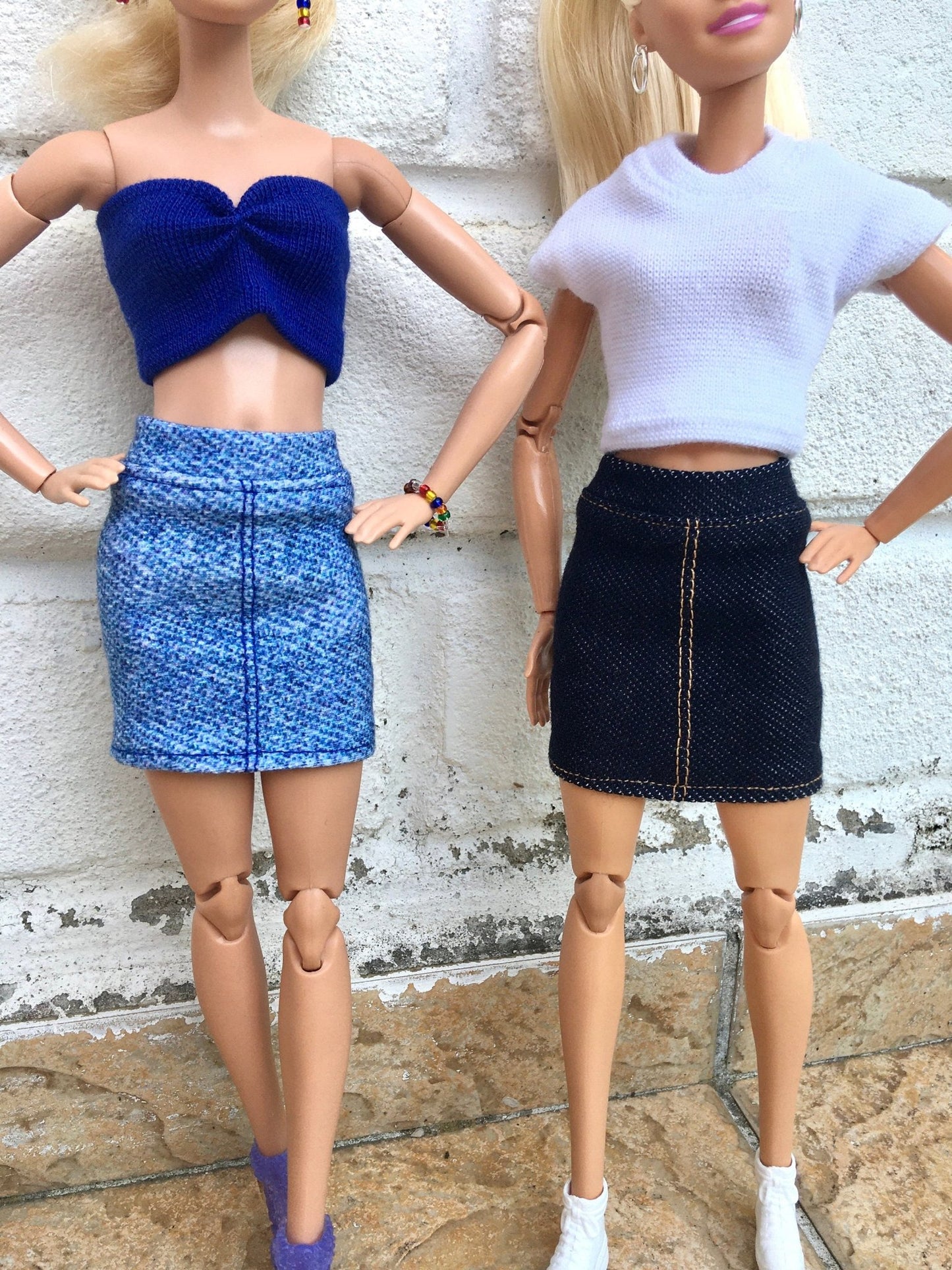 Nauti Stretch Denim Skirt for Dolls 1/6-scale, 11.5 Inch, 2 colors - Bouutique.com