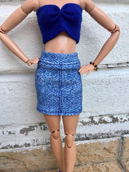 Nauti Stretch Denim Skirt for Dolls 1/6-scale, 11.5 Inch, 2 colors - Bouutique.com
